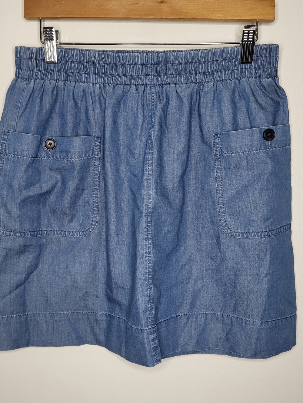 J. Crew Light Blue Denim Mini Skirt with Front Patch Pockets